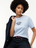 Blue Logo Interlock Knit Crew Neck T-Shirt  Women