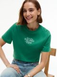 Green Logo Interlock Knit Crew Neck T-Shirt  Women