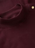 Red Gold-Tone Button Mock Neck T-Shirt  Women