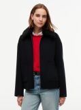Black Double-Faced Wool Blend Relaxed Jacket  Women