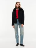 Black Double-Faced Wool Blend Relaxed Jacket  Women