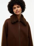 Brown Double-Faced Wool Blend Relaxed Jacket  Women