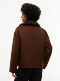 Brown Double-Faced Wool Blend Relaxed Jacket  Women