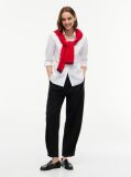 Black Travel Button Cuff Barrel Trousers  Women