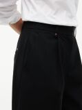 Black Travel Button Cuff Barrel Trousers  Women