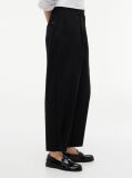 Black Travel Button Cuff Barrel Trousers  Women