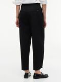 Black Travel Button Cuff Barrel Trousers  Women