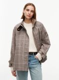Multi Check Raglan Sleeve Relaxed Cape Coat  Women