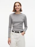 Grey Slim Crew Neck Long Sleeve T-Shirt  Women