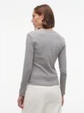 Grey Slim Crew Neck Long Sleeve T-Shirt  Women