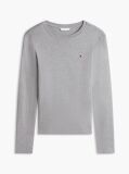 Grey Slim Crew Neck Long Sleeve T-Shirt  Women