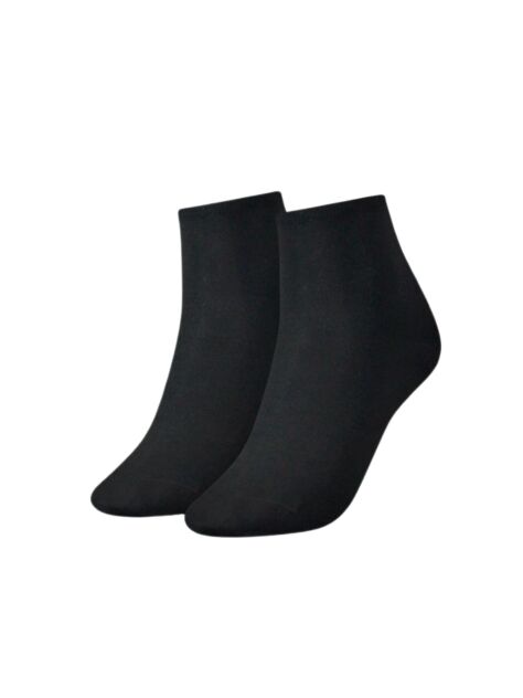Black 2-Pack Stretch Cotton Short Socks  Women
