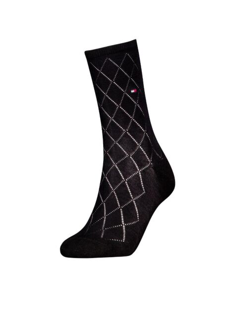 Black 1-Pack Argyle Socks  Women
