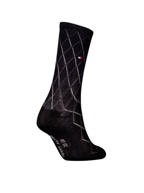 Black 1-Pack Argyle Socks  Women