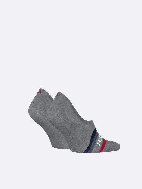 Grey Tommy Hilfiger Men's Invisible Footie Socks 2 Pack  Men