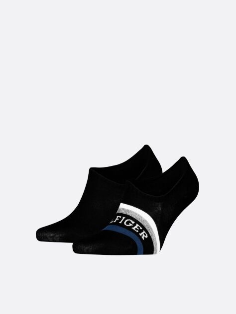 Black Tommy Hilfiger Men's Invisible Footie Socks 2 Pack  Men