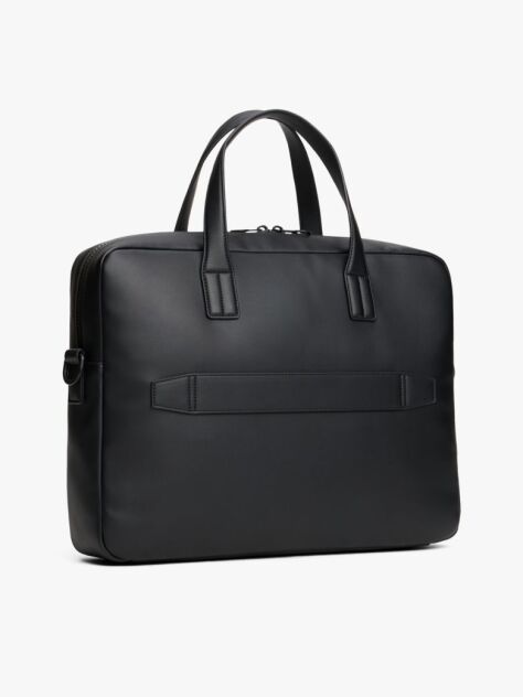 Black Hilfiger Flag Ribbed Pocket Laptop Bag  Men