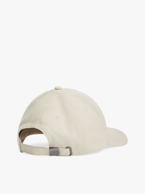 Beige Logo Patch Canvas Baseball Cap  Men