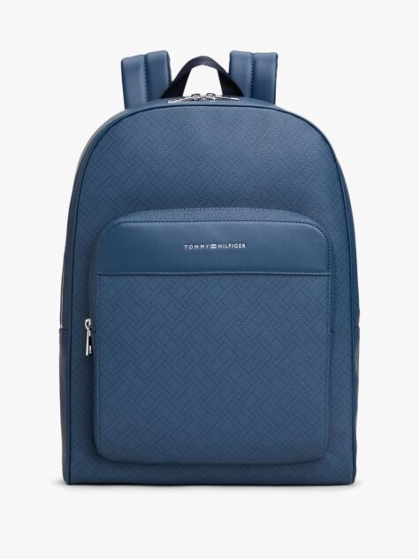 Blue Hilfiger Flag Mixed Texture Dome Backpack  Men
