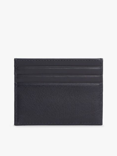 Blue Logo Leather Credit Card Holder  Men