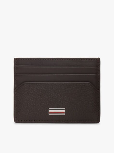 Brown Leather Signature Plaque Card Holder  Men