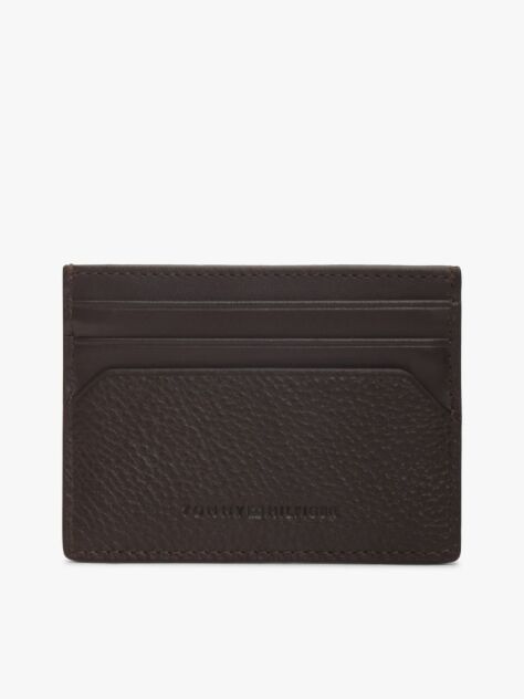 Brown Leather Signature Plaque Card Holder  Men