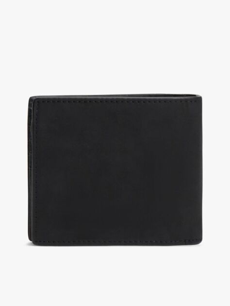 Black Flag Plaque Bifold Flap Leather Wallet  Men