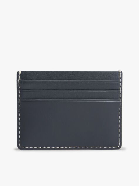 Blue Embossed Flag Leather Credit Card Holder  Men