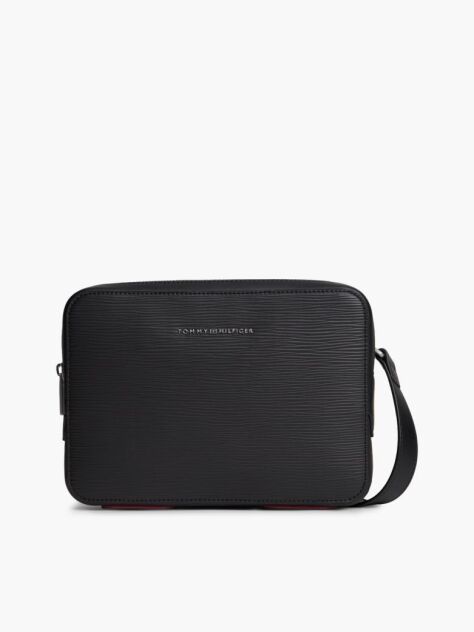 Black TH Business Textured Camera Bag  Men