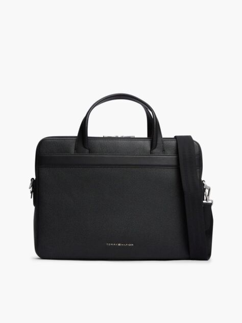Black TH Business Leather Laptop Bag  Men