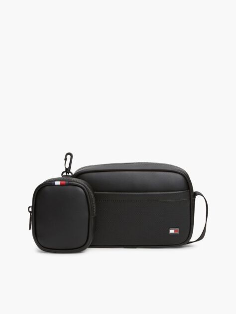 Black Camera Bag With Detachable Zip Pouch  Men