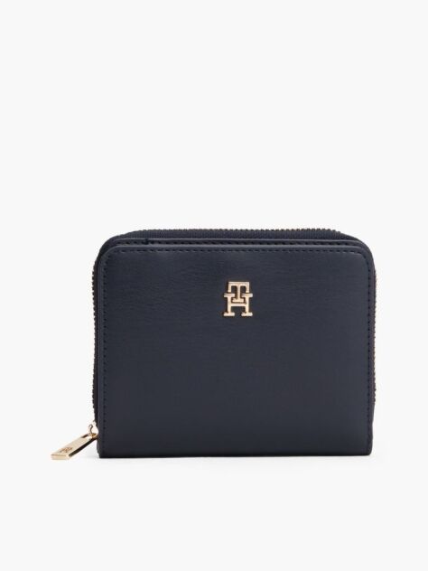 Blue TH Monogram Zip-Around Flap Wallet  Women