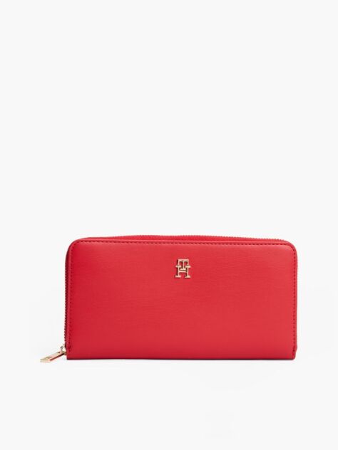 Red TH Monogram Zip-Around Wallet  Women