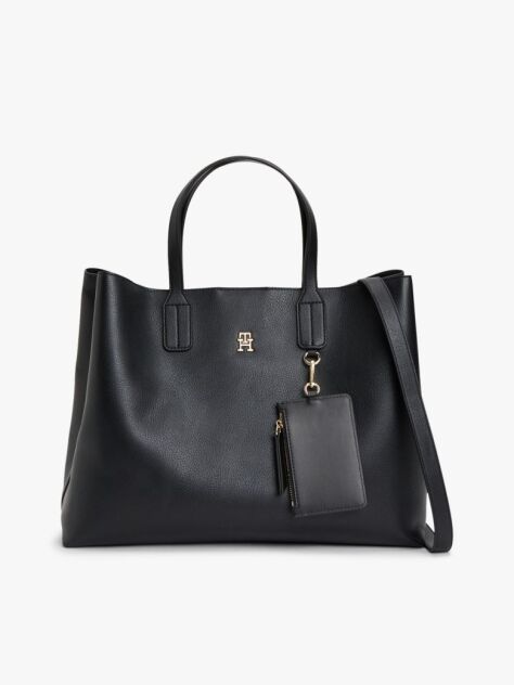Μαύρο Τσάντα Χειρός Hilfiger Icon Με Φινίρισμα Pebble Grain  Γυναίκες