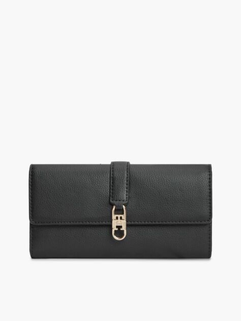 Black TH Monogram Flap Wallet  Women