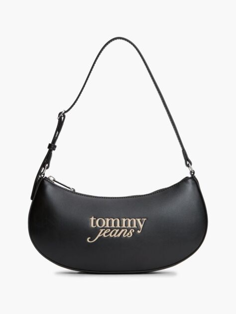 Black Essential Contrast Logo Shoulder Bag  Women