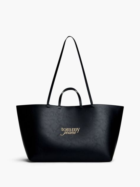 Black Essential Contrast Logo Tote Bag  Women