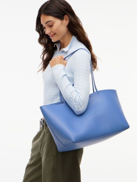 Blue Essential Contrast Logo Tote Bag  Women