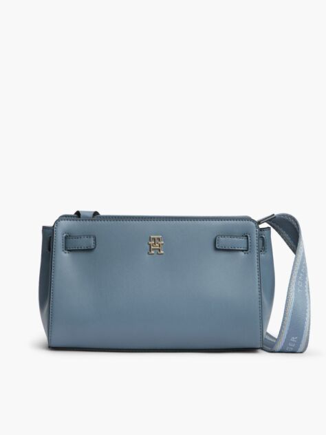 Blue Webbing Strap TH Monogram Crossbody Bag  Women