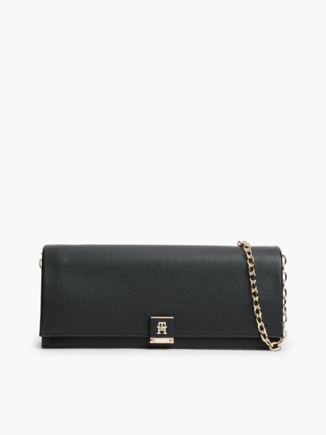 Black Heritage TH Monogram Chain Clutch  Women