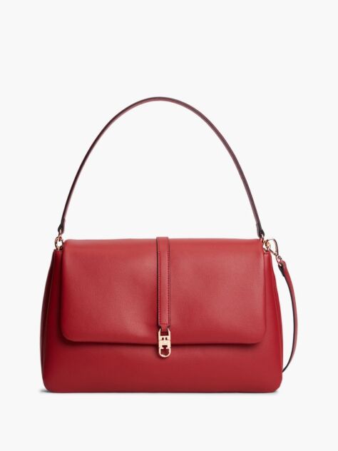 Red TH Monogram Crossbody Satchel  Women