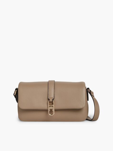 Beige TH Monogram Flap Closure Crossbody Bag  Women