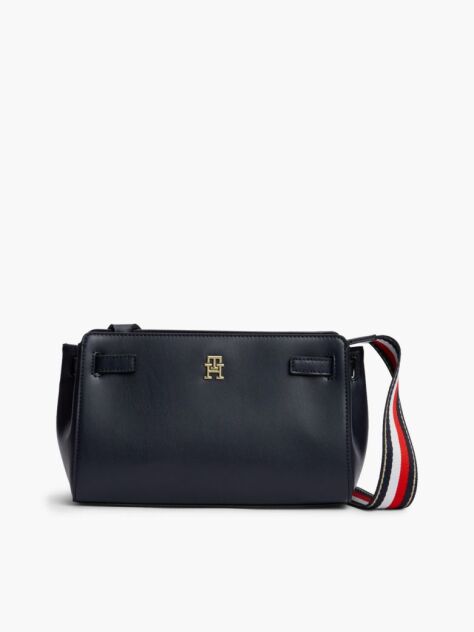Blue Global Stripe Webbing Strap Crossbody Bag  Women
