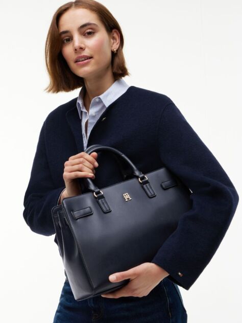 Blue TH Monogram Crossbody Satchel  Women