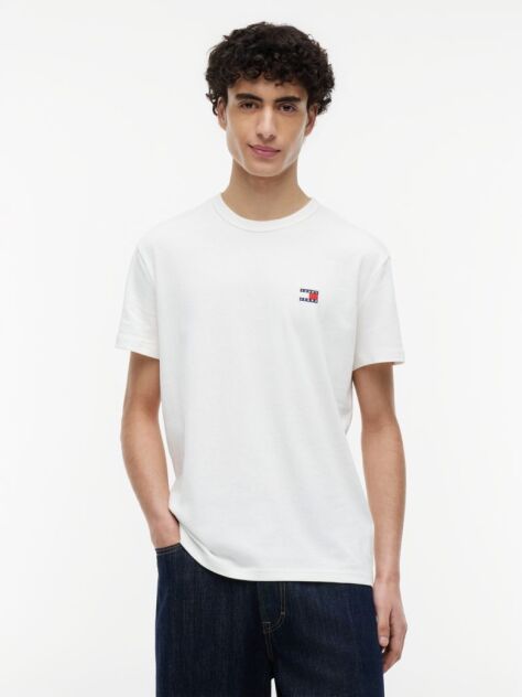 Μπεζ T-Shirt Με Σήμα Tommy Και Κανονική Λαιμόκοψη  Άνδρες