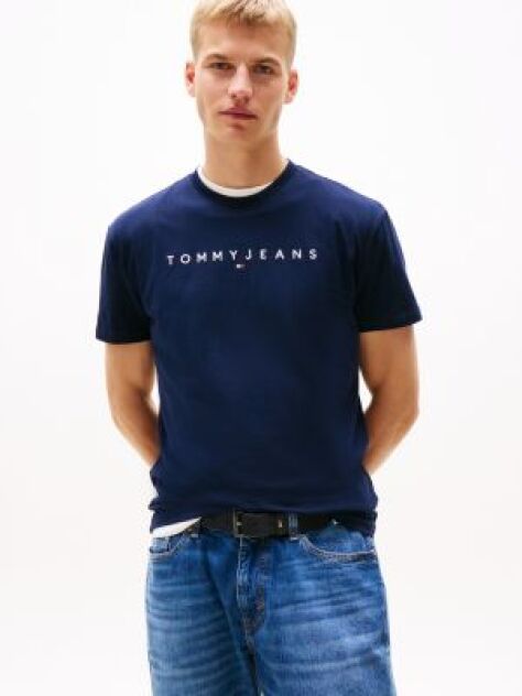 Blue Regular Logo Embroidery T-Shirt  Men