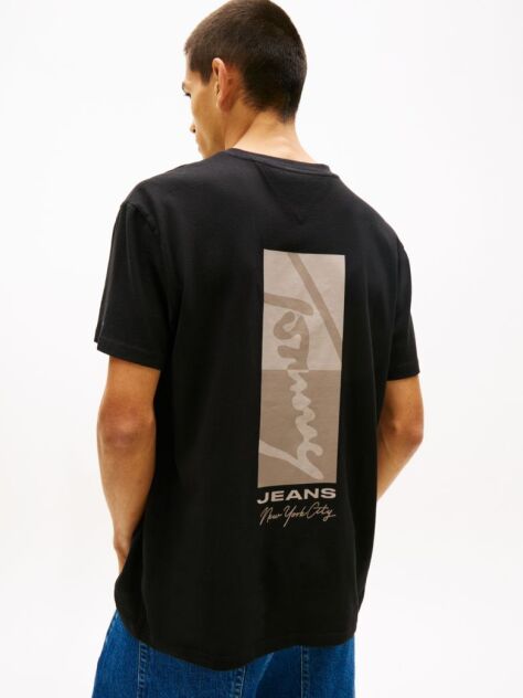 Μαύρο T-Shirt Με Κλασική Λαιμόκοψη Και Signature Κεντητό Λογότυπο  Άνδρες