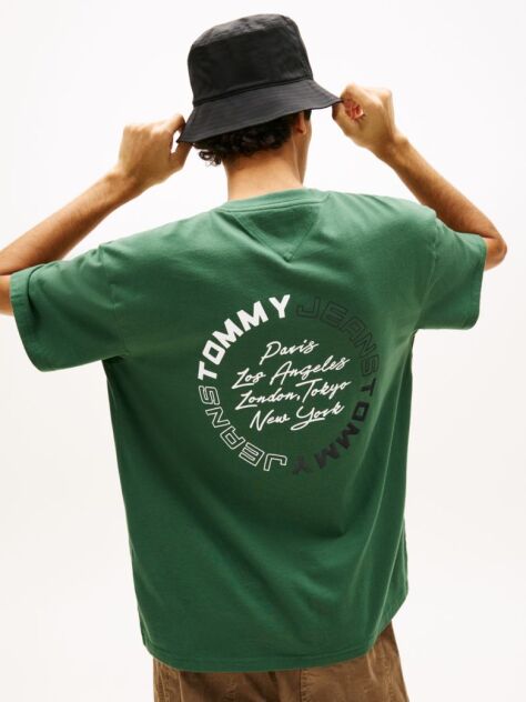 Green Circular Back Logo Relaxed T-Shirt  Men
