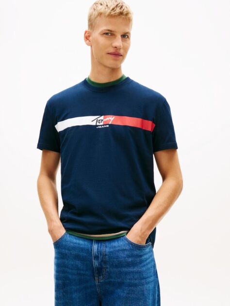 Blue Signature Logo Jersey T-Shirt  Men