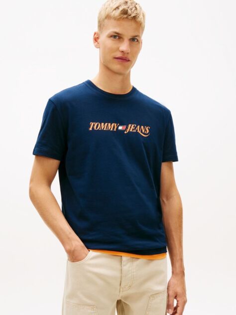 Blue Logo Crew Neck Jersey T-Shirt  Men
